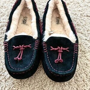 UGG Black and Purple Cozy Slippers